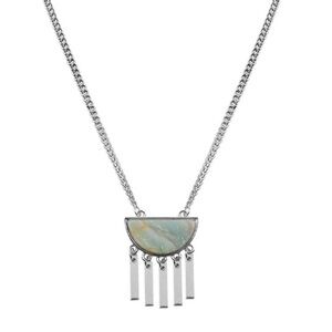 Kinsley Armelle Bianca Collection Solar Boho Necklace Silver NWT